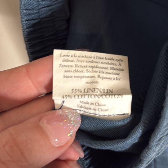 Grae Cove Blue Linen Cotton Pull On Pants Size XL - Picture 5 of 6